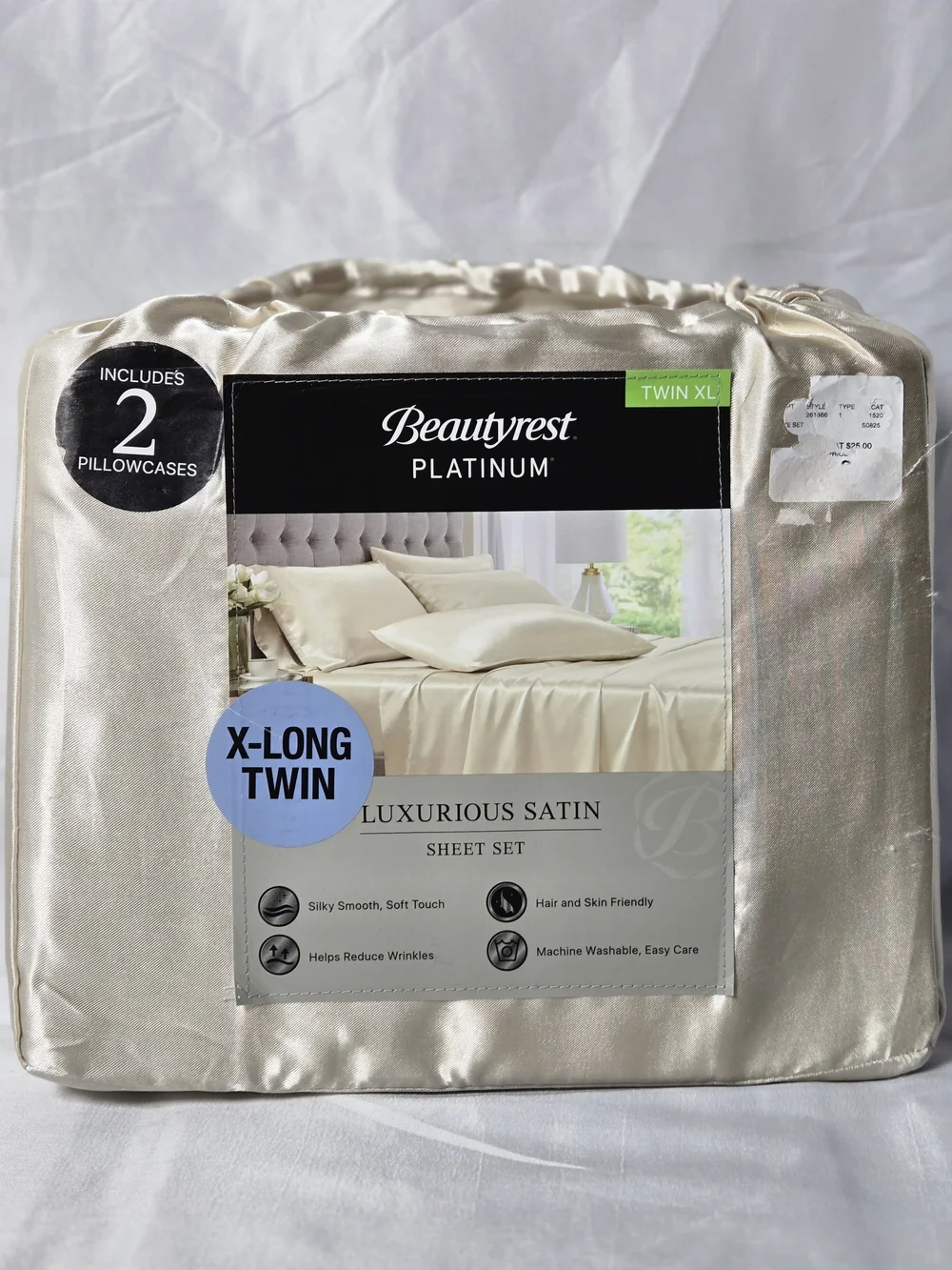 Beautyrest Platinum Luxurious Satin Sheet Set - Champagne